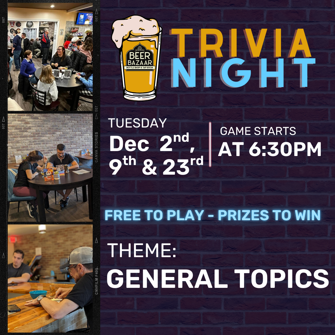 Trivia Tuesday at Beer Bazaar | General Topics